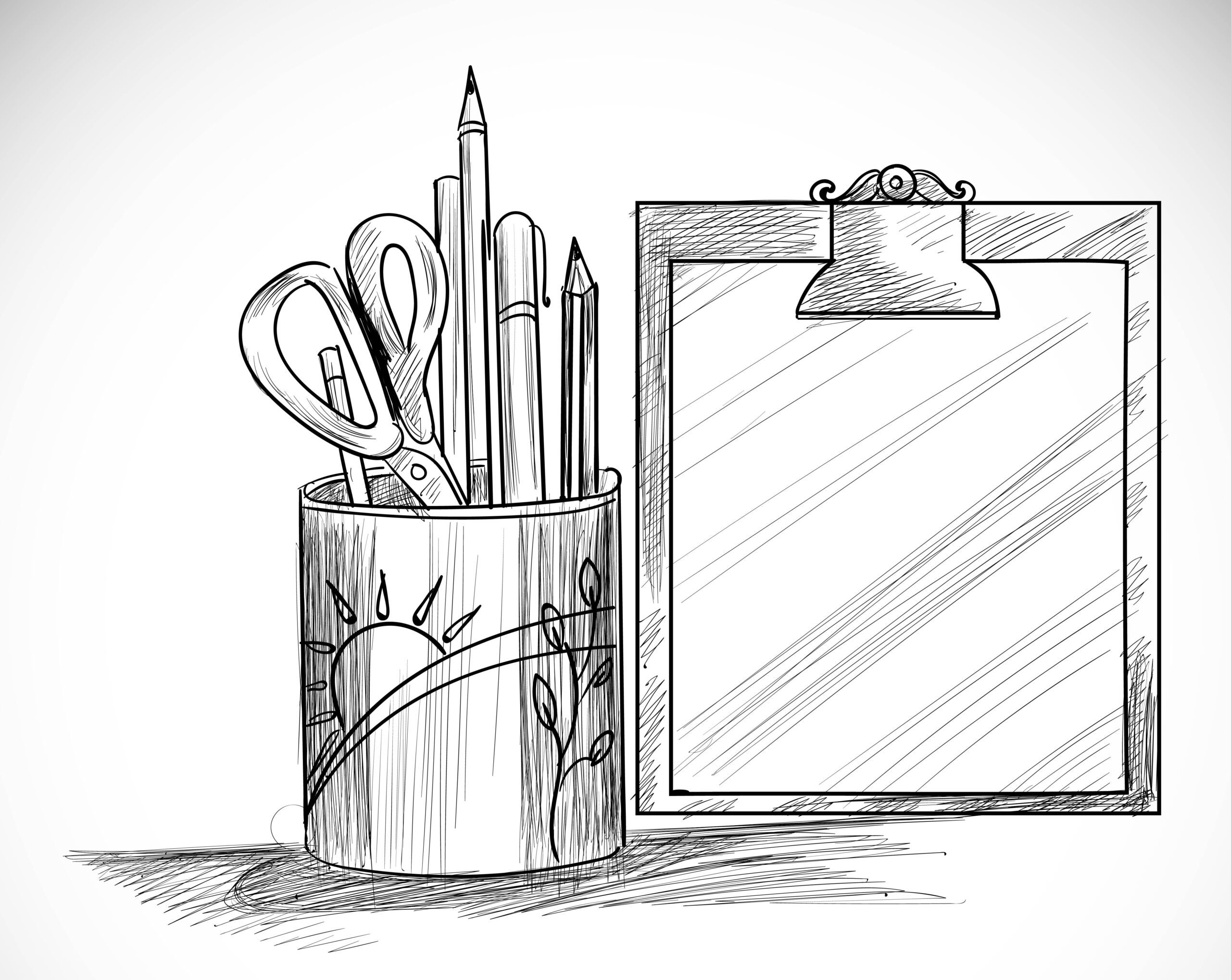 Hand drawn art sketch with world teachers' day composition design